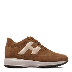 HOGAN Women's Suede Lifestyle Sneakers with Iconic Logo Women BROWN